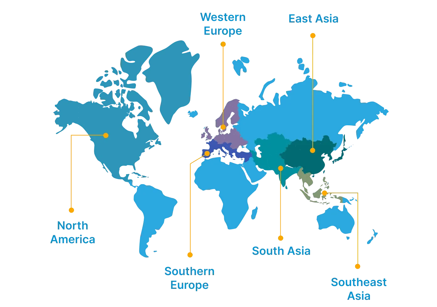 显示租户分布的世界地图