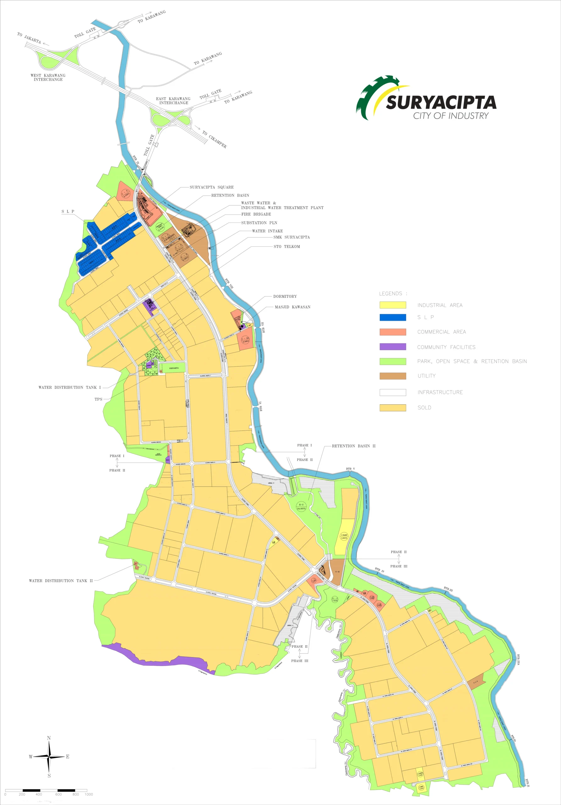 卡拉旺 Suryacipta City of Industry 工业用地地图