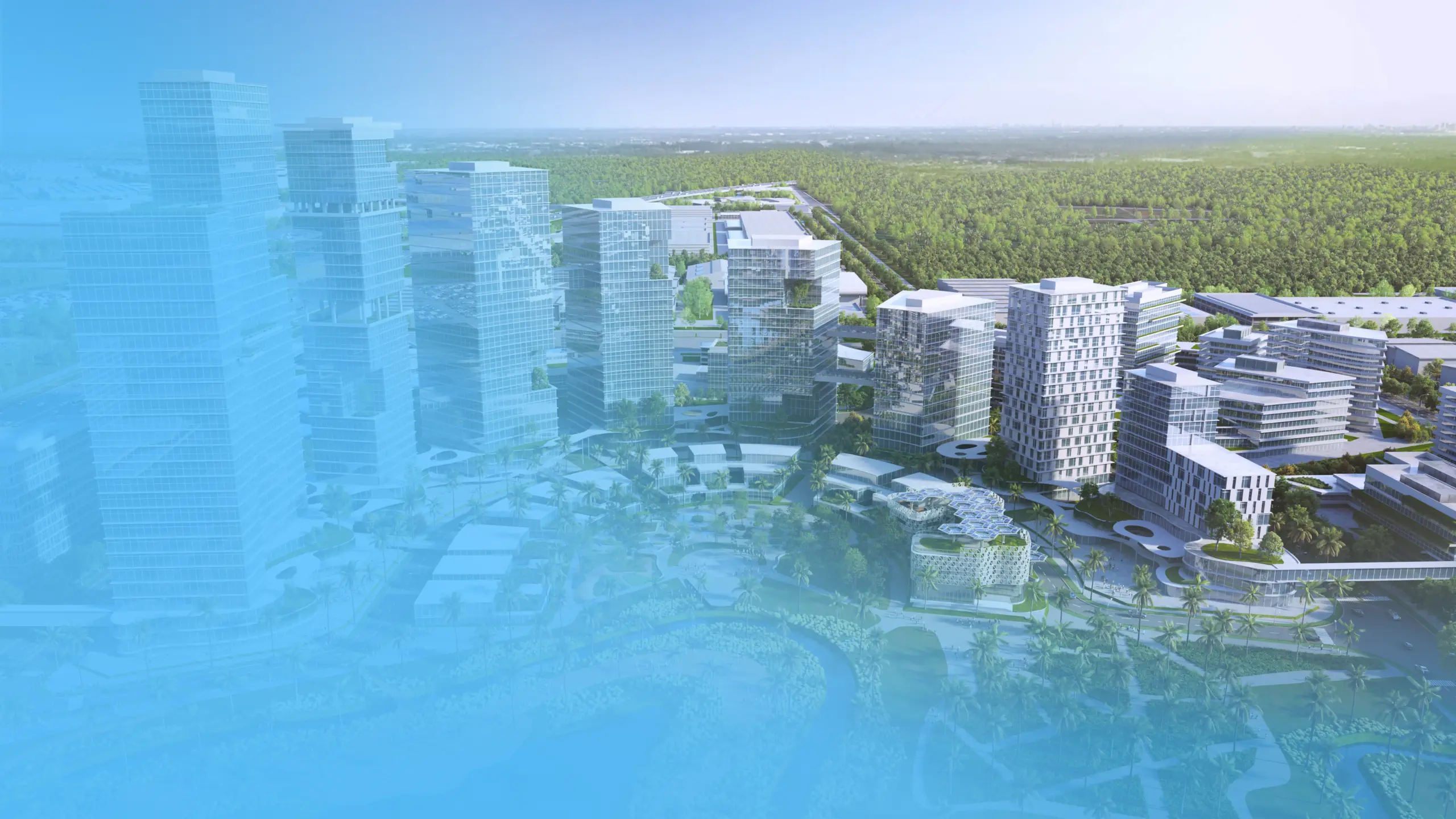 梳邦智能城市航拍图
